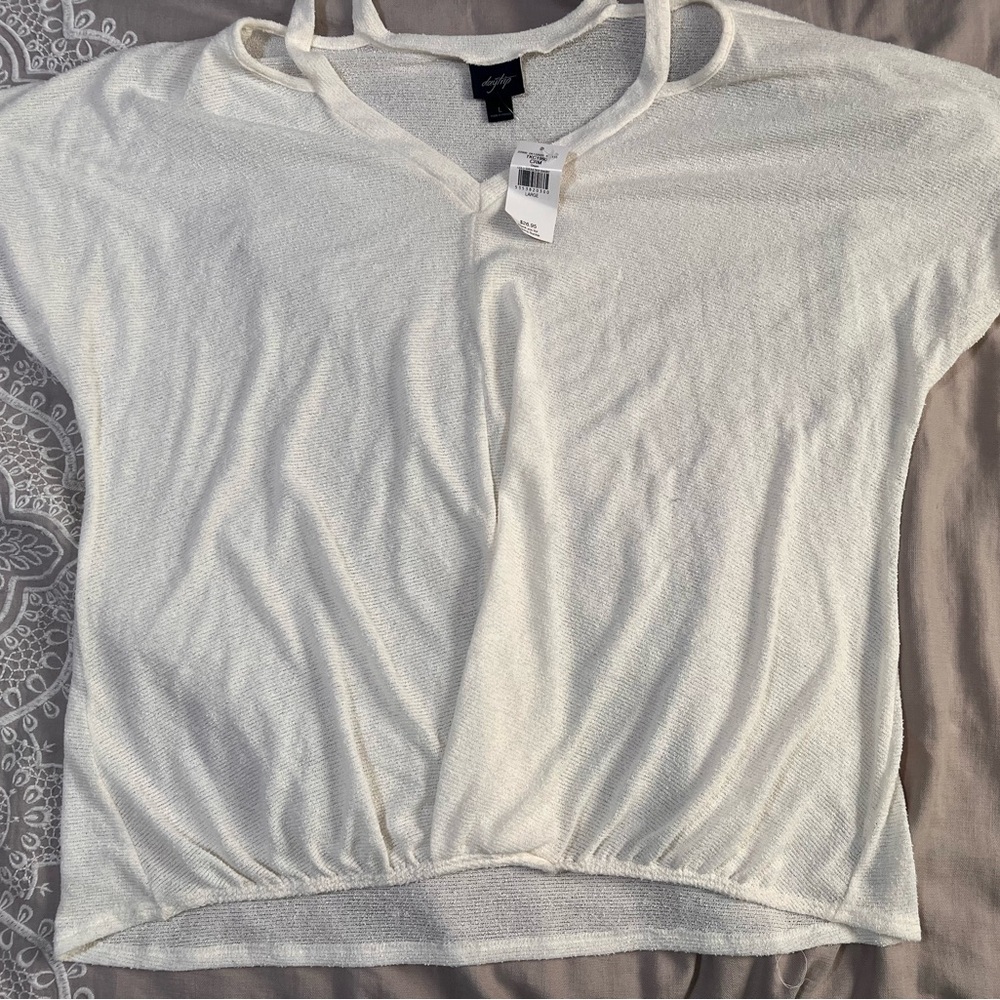 Daytrip Cream V-Neck Blouse
